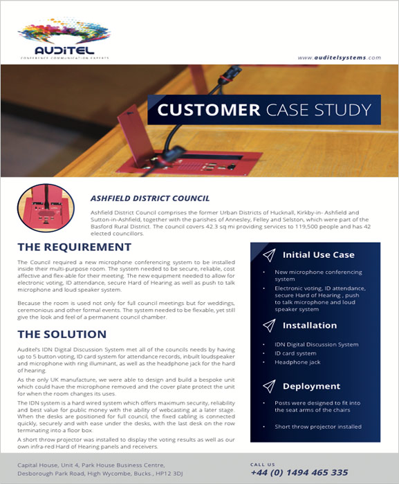 Ashfield District Council | Case Study | Auditel