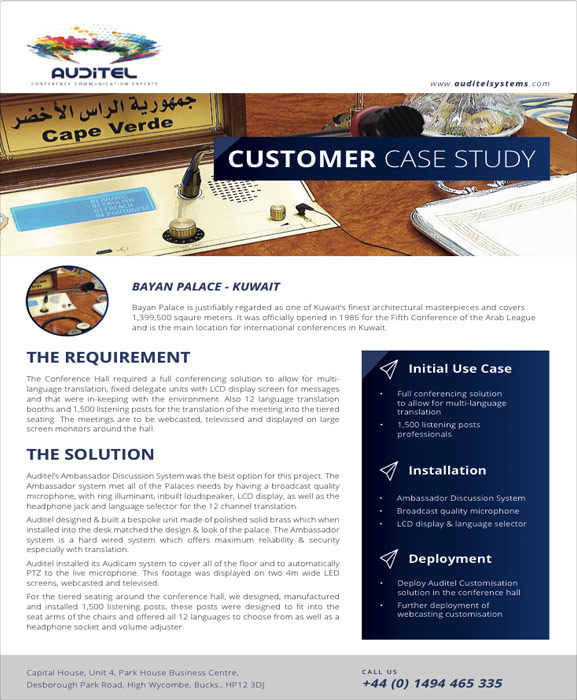 Bayan Palace | Case Study | Auditel